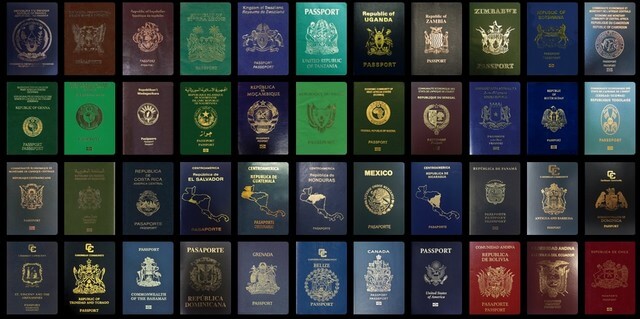 cores dos passaportes